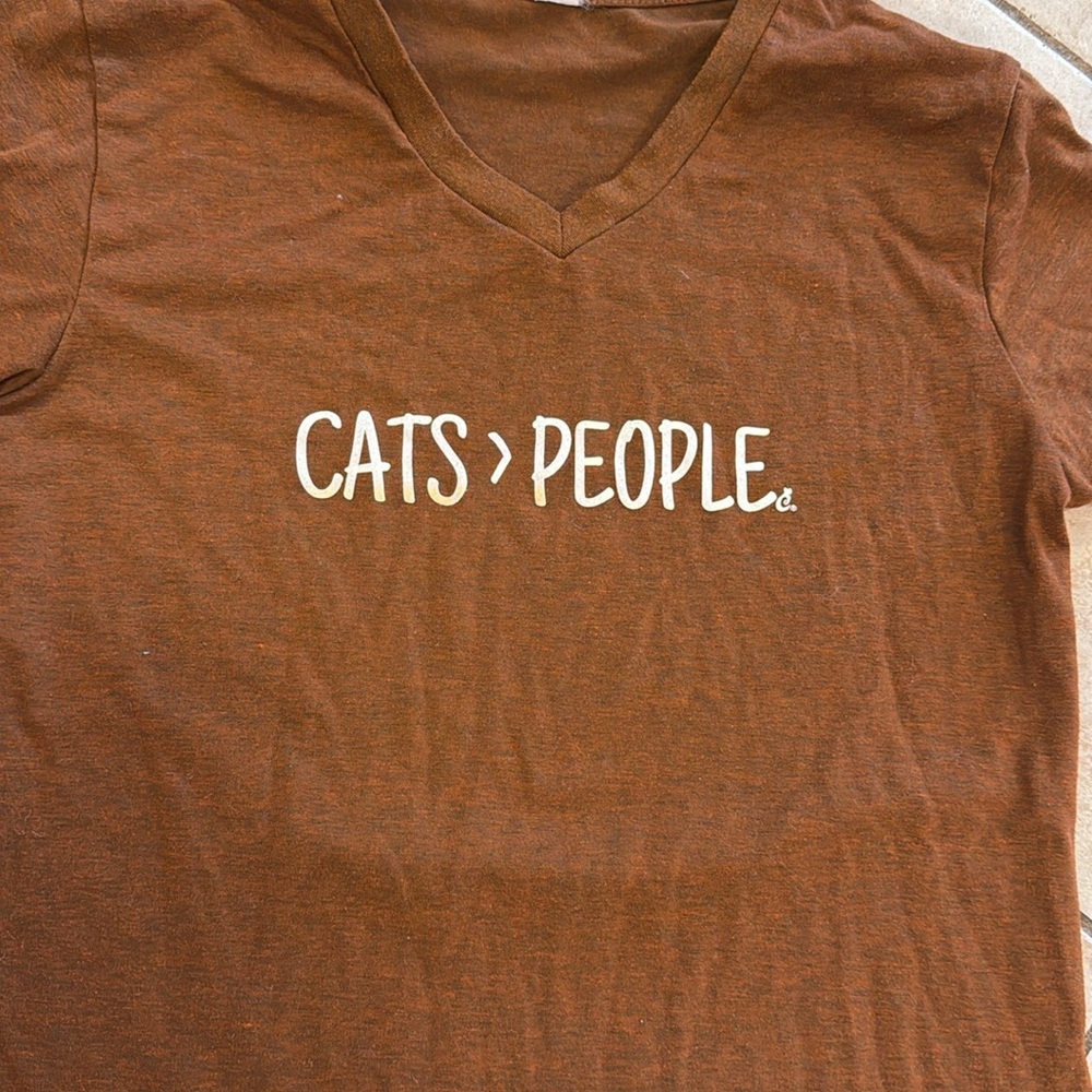 Brown Cat Lover T-Shirt cats over people